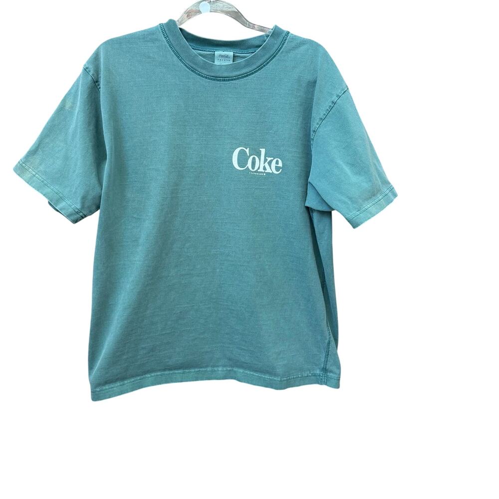 Coke PacSun Coca Cola Graphic Tee Size Medium Green Colorwash Casual